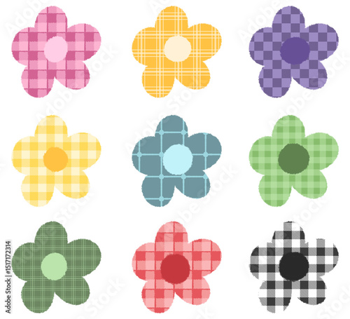 Illustration of various flower patterns