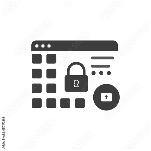 Website interface with floating padlock icon on transparent background – restricted content access symbol for digital safety, encrypted pages, secure login, and personal information protection.

