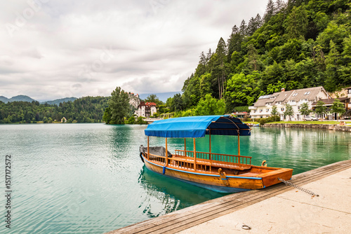 Pletna Boat on Lake Bled photo