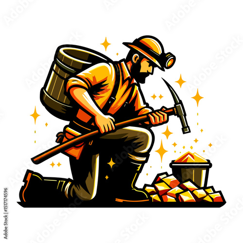 Gold Miner: Vintage Mining Illustration