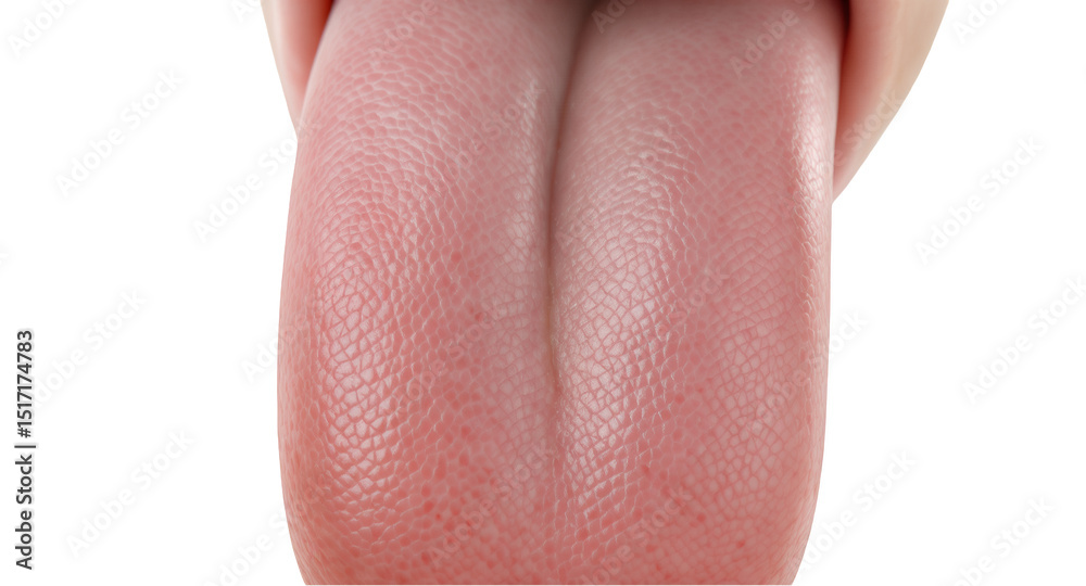 Fototapeta premium Realistic Detailed Human Tongue Macro Isolated on Transparent Background Clipart