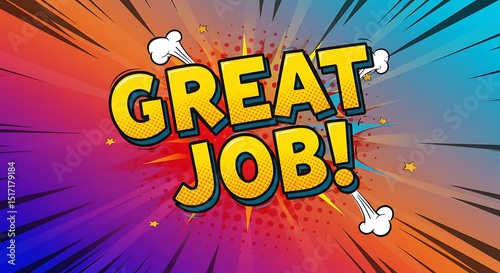 Great Job Comic Burst Achievement with Radial Speed Lines