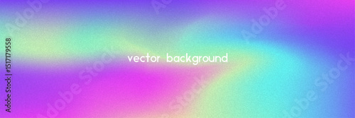 Noise Gradient Background. Abstract Grainy Bg In Pink, Purple And Blue Colors. Iridescent Hologram. Pearlescent Holographic Texture With Rainbow Foil. Trendy Metal Shape With Pastel Gradation