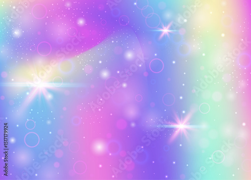 Fairy Pattern. Pink Kawaii Gradient. Rainbow Hologram. Fairytale Abstract Mesh. Purple Colorful Background. Blue Girlish Invitation. Magic Texture. Dream Fairy Pattern.