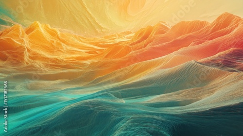 Abstract Colorful Mountainous Landscape with Gradient Hues