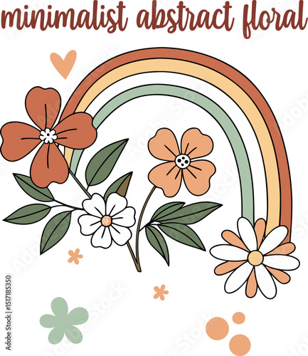 Minimalist Inspirational Flower and Rainbow Vector Design
