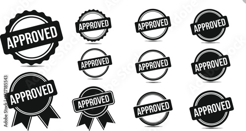 set of approved stamps