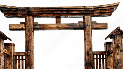 Ancient Japanese Wooden Torii Gate