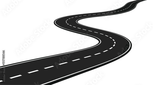 Winding curves road isolated on transparent background. winding road from top view. vector illustration.