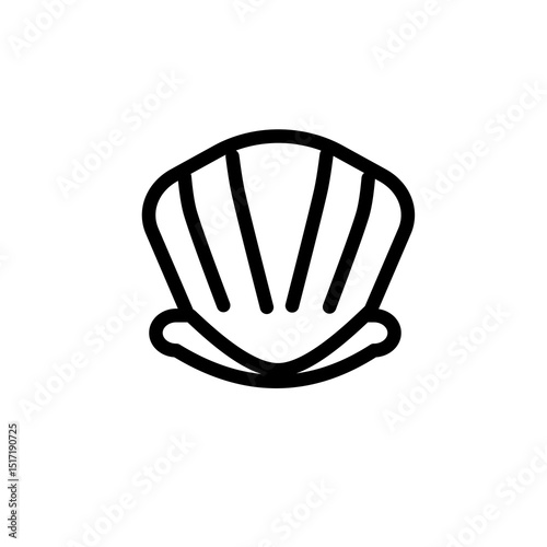 Oyster icon, sign and symbol icon. Minimalist vector line art. Hand drawn illustration, For icon interface, banner, layout, social media post, flyer and mobile apps.	 