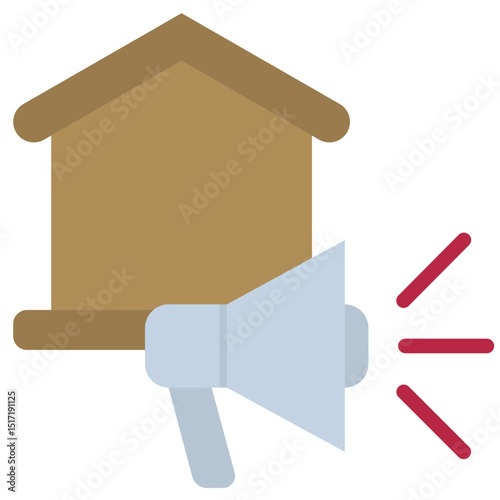 Real Estate Marketing Icon, Flat Design Style Icon Symbol