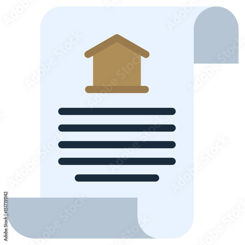 Home Document Icon, Flat Design Style Icon Symbol