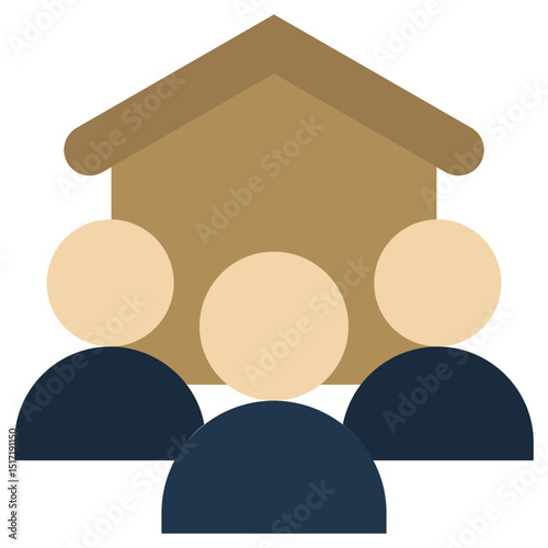 Real Estate Agent Icon, Flat Design Style Icon Symbol