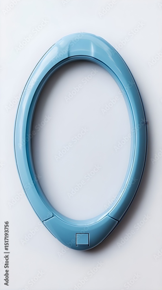 Obraz premium Stylish Light Blue Modern Oval Shaped Product Design on White Background