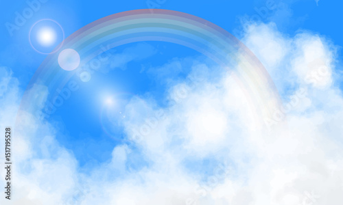 虹と夏空の背景