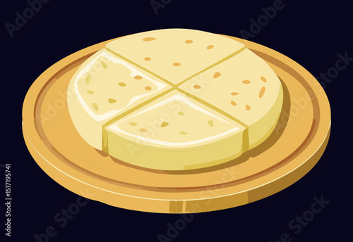Dough Sliced into Portions - Vector Illustration