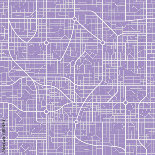 City map pattern, town plan seamless background with streets and roads. Vector urban planning project, abstract cartography layout with intersections and urban details, square minimal grayscale map