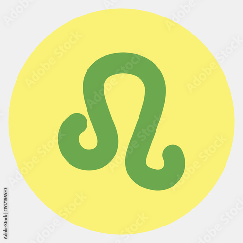 Icon leo. Zodiac horoscope elements. Icon in color mate style.