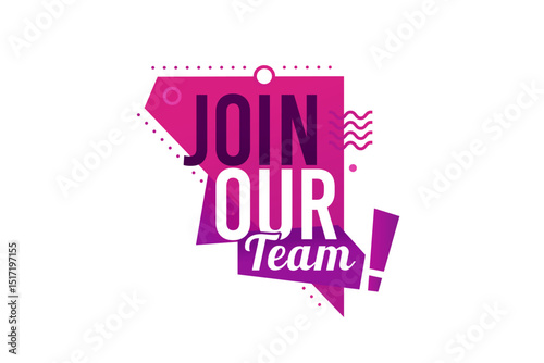 Join our team icon for job vacancy hire and work opportunity offer, vector sign. Join our team poster for recruiting agency or company HR hiring message bubble for employment and career web banner