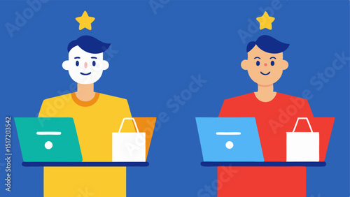 Comparison Champion Splitscreen view of the shopper comparing two similar products across different online stores emphasizing the notion of smart shopping on Cyber Monday.