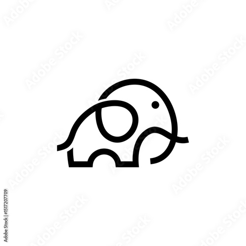 elephant unique line art logo designs. elephant vector logo