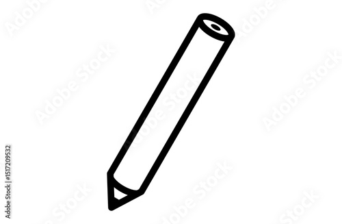 鉛筆アイコン – 書く・描くを表すシンプルな円形ラインデザイン