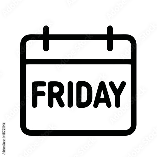 Simple Outline Calendar Day Friday Date Schedule Appointment Reminder Icon