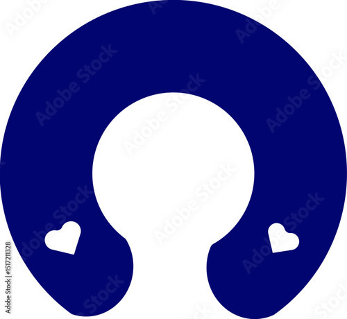 Neck pillow silhouette. Neck Pillow Silhouette Icon. Travel Cushion for Comfort and Support Glyph Symbol. Comfortable Cushion for Trip. Portable Icon. Isolated Vector Illustration.
