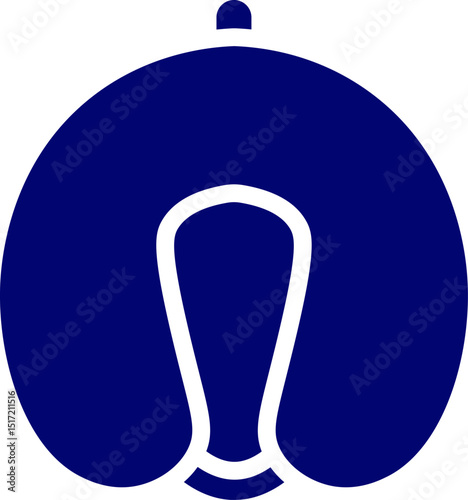 Neck pillow silhouette. Neck Pillow Silhouette Icon. Travel Cushion for Comfort and Support Glyph Symbol. Comfortable Cushion for Trip. Portable Icon. Isolated Vector Illustration.