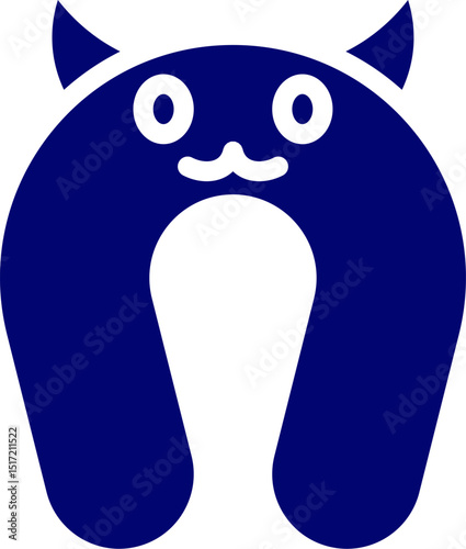 Neck pillow silhouette. Neck Pillow Silhouette Icon. Travel Cushion for Comfort and Support Glyph Symbol. Comfortable Cushion for Trip. Portable Icon. Isolated Vector Illustration.