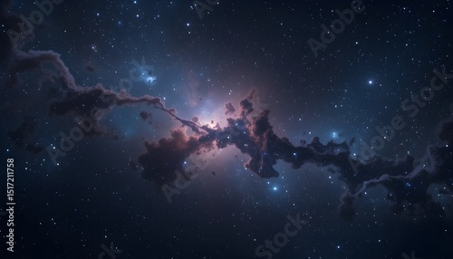Nebula and Stars in Night Sky Space Background for Cosmic and Astronomical Designs