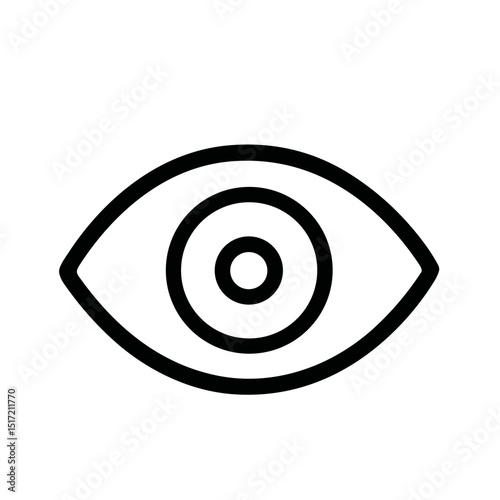 Simple Line Art Vision Eye Graphic Element Isolated Thin Line Icon