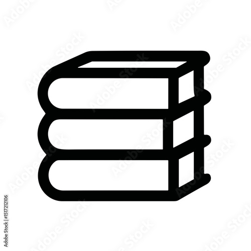 Simple Line Stack of Three Books Education Study Icon