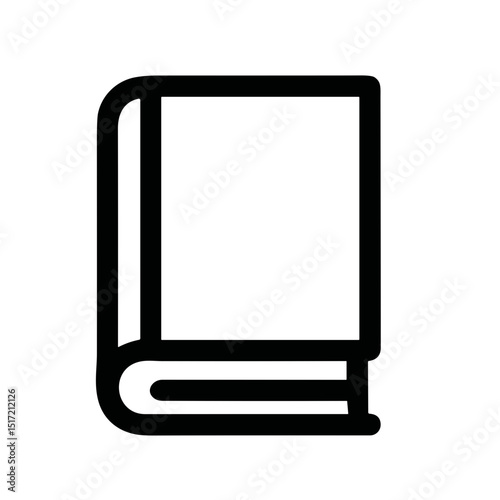 Simple Outline Standing Book Icon Symbol Graphic Educational Material