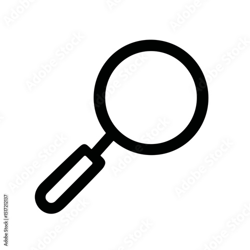 Simple Line Art Magnifying Glass Search Icon for Website Design