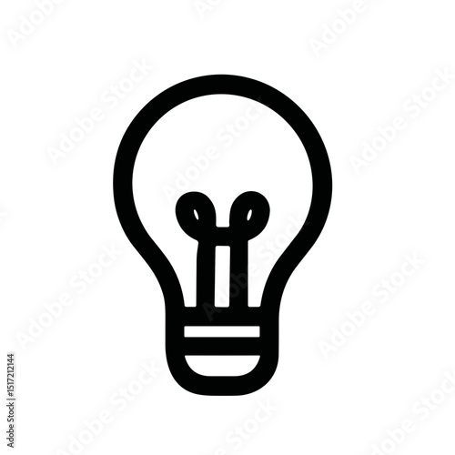 Simple Line Drawing Lightbulb Concept Idea Symbol Flat Icon