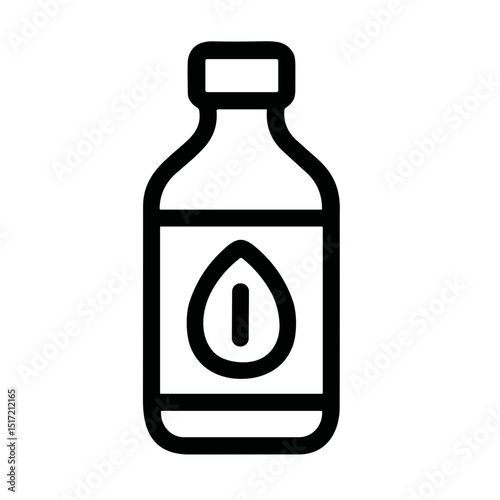Minimalist Outline Liquid Bottle With Droplet Medical Essential Oil Container
