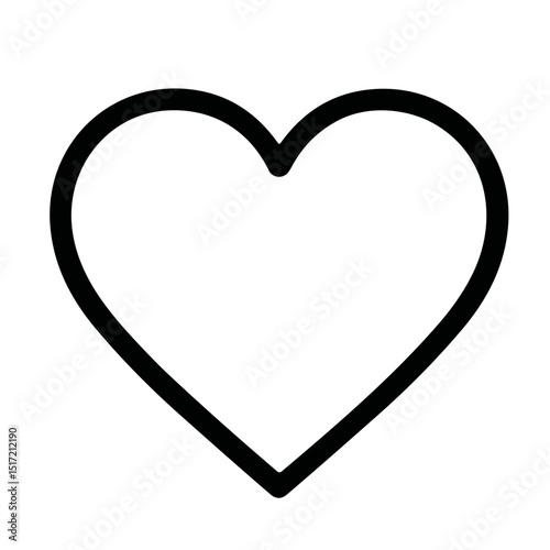 Simple Line Heart Shape Minimalist Icon Symbol Graphic Element