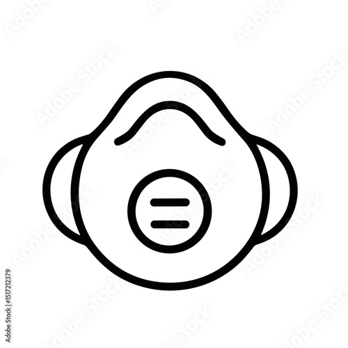 Clean Outline Healthcare Mask Protection Medical Safety Breathing Equipment Icon
