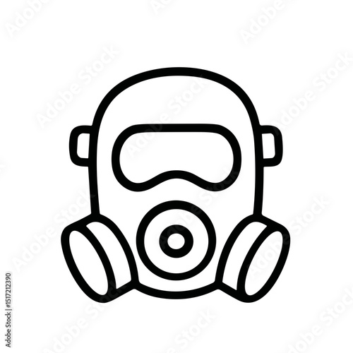 Outline Simple Gas Mask Safety Protection Equipment Line Art Icon