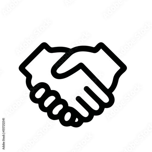 Simple Outline Handshake Agreement Collaboration Partnership Deal Symbol Icon