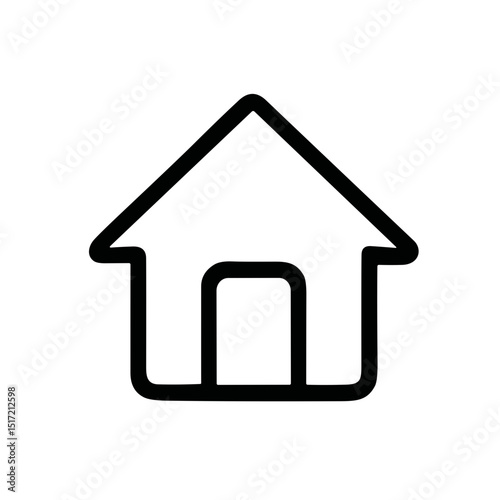 Simple Outline Minimalist House Symbol Dwelling Thin Line Style Icon