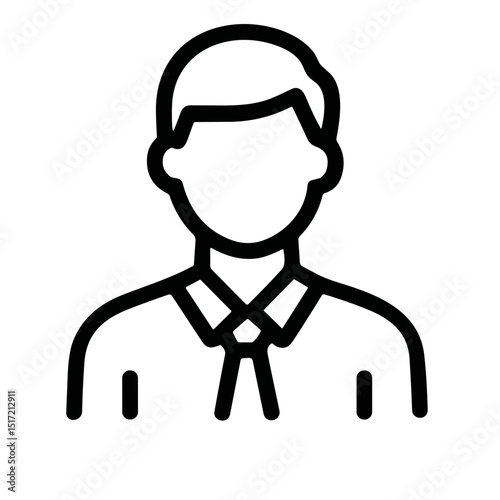 Simple Outline Head and Shoulders Businessman Avatar User Interface Icon