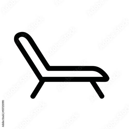 Minimalist Outline of a Comfortable Lounge Chair for Relaxation Icon