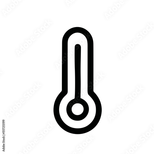 Simple Outline Thermometer Medical Temperature Indicator Diagnostic Tool Icon