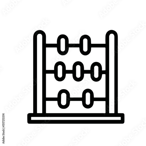 Simple Line Abacus Calculation Tool Education Object Illustration