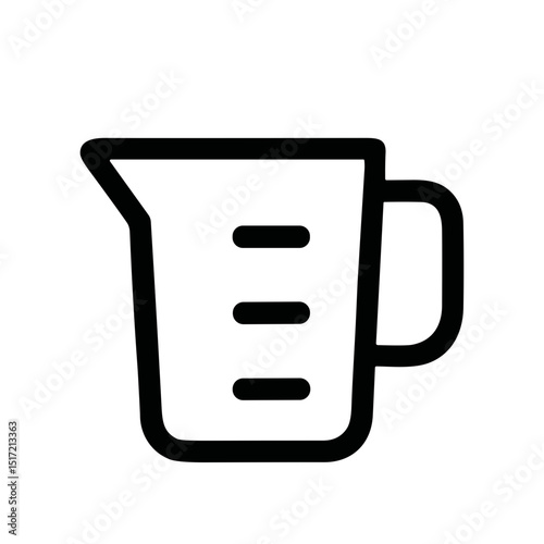 Simple Outline Measuring Cup Kitchen Utensil Cooking Equipment Icon
