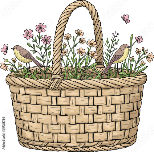 basket with flowers