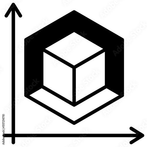 Effect Size mini illustration glyph icon, use for research and development, education, industry, UI, UX kit, app and web development, digital or print.