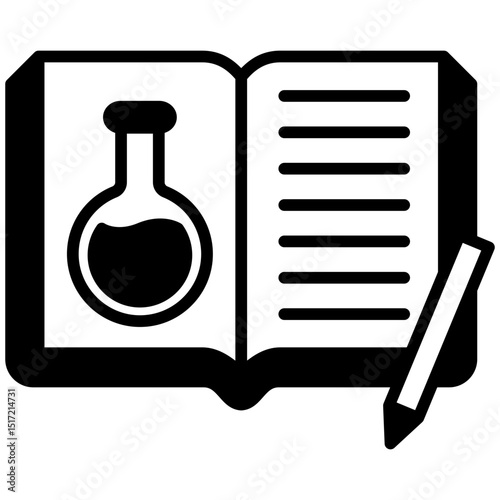 Field Notes mini illustration glyph icon, use for research and development, education, industry, UI, UX kit, app and web development, digital or print.